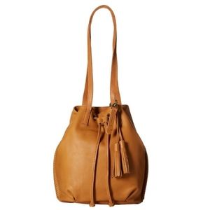 Lucky Brand Leather Drawstring Shoulder Bucketbag